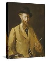 Self Portrait with a Palette-Edouard Manet-Stretched Canvas