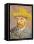 Self-Portrait with a Straw Hat, 1887-Vincent van Gogh-Framed Stretched Canvas