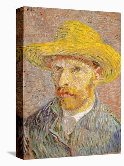 Self-Portrait with a Straw Hat, 1887-Vincent van Gogh-Stretched Canvas