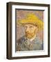Self-Portrait with a Straw Hat, 1887-Vincent van Gogh-Framed Giclee Print