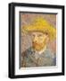 Self-Portrait with a Straw Hat, 1887-Vincent van Gogh-Framed Giclee Print