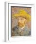 Self-Portrait with a Straw Hat, 1887-Vincent van Gogh-Framed Giclee Print