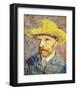 Self-Portrait with a Straw Hat, c.1888-Vincent van Gogh-Framed Giclee Print