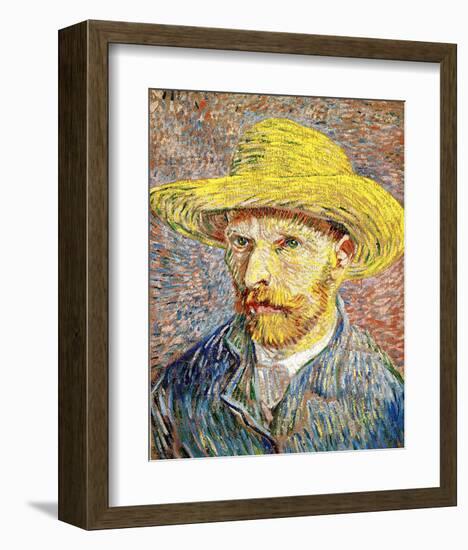 Self-Portrait with a Straw Hat, c.1888-Vincent van Gogh-Framed Giclee Print