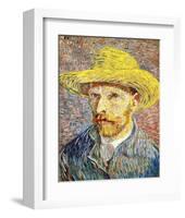 Self-Portrait with a Straw Hat, c.1888-Vincent van Gogh-Framed Giclee Print