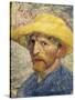 Self-Portrait with a Straw Hat-Vincent van Gogh-Stretched Canvas