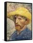 Self-Portrait with a Straw Hat-Vincent van Gogh-Framed Stretched Canvas