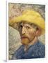 Self-Portrait with a Straw Hat-Vincent van Gogh-Framed Art Print