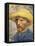 Self-Portrait with a Straw Hat-Vincent van Gogh-Framed Stretched Canvas