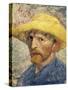Self-Portrait with a Straw Hat-Vincent van Gogh-Stretched Canvas