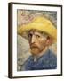 Self-Portrait with a Straw Hat-Vincent van Gogh-Framed Art Print