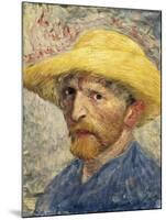 Self-Portrait with a Straw Hat-Vincent van Gogh-Mounted Art Print