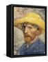 Self-Portrait with a Straw Hat-Vincent van Gogh-Framed Stretched Canvas