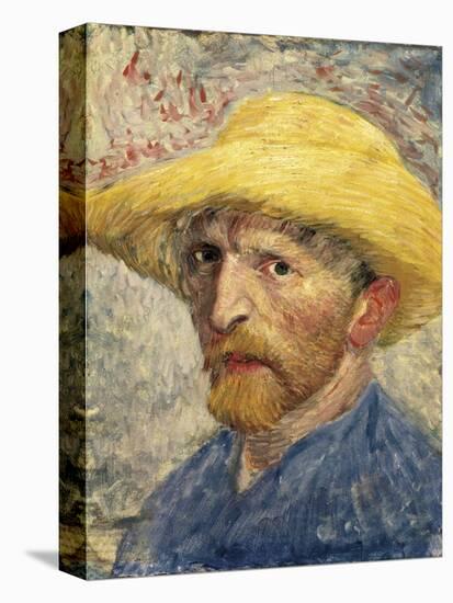 Self-Portrait with a Straw Hat-Vincent van Gogh-Stretched Canvas