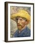 Self-Portrait with a Straw Hat-Vincent van Gogh-Framed Art Print