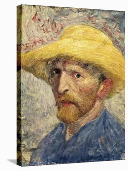 Self-Portrait with a Straw Hat-Vincent van Gogh-Stretched Canvas