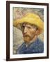 Self-Portrait with a Straw Hat-Vincent van Gogh-Framed Art Print