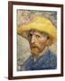 Self-Portrait with a Straw Hat-Vincent van Gogh-Framed Art Print