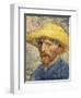 Self-Portrait with a Straw Hat-Vincent van Gogh-Framed Art Print