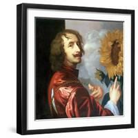 Self Portrait with a Sunflower, after 1632-Sir Anthony Van Dyck-Framed Giclee Print