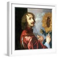 Self Portrait with a Sunflower, after 1632-Sir Anthony Van Dyck-Framed Giclee Print