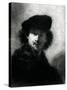 Self Portrait with a Velvet Beret-Rembrandt van Rijn-Stretched Canvas