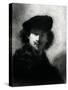 Self Portrait with a Velvet Beret-Rembrandt van Rijn-Stretched Canvas