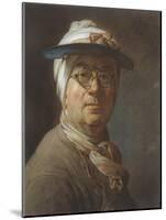 Self Portrait with a Visor, C.1776-Jean-Baptiste Simeon Chardin-Mounted Giclee Print