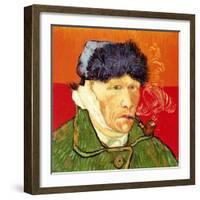 Self Portrait with Bandaged Ear and Pipe, 1889-Vincent van Gogh-Framed Premium Giclee Print