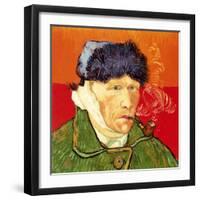 Self Portrait with Bandaged Ear and Pipe, 1889-Vincent van Gogh-Framed Giclee Print