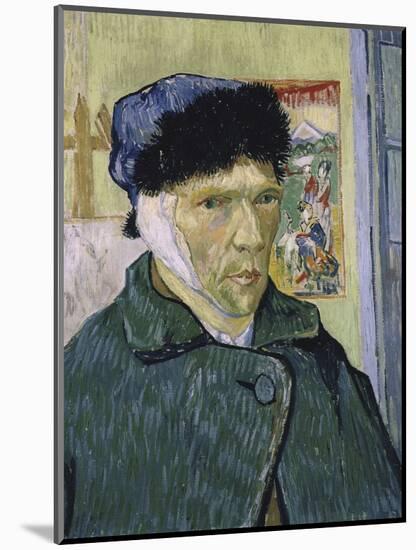 Self Portrait with Bandaged Ear-Vincent van Gogh-Mounted Giclee Print