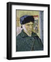 Self Portrait with Bandaged Ear-Vincent van Gogh-Framed Premium Giclee Print