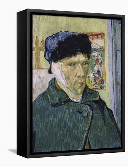 Self Portrait with Bandaged Ear-Vincent van Gogh-Framed Stretched Canvas