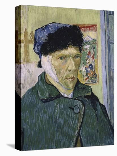 Self Portrait with Bandaged Ear-Vincent van Gogh-Stretched Canvas