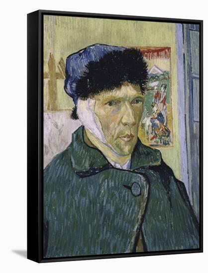 Self Portrait with Bandaged Ear-Vincent van Gogh-Framed Stretched Canvas