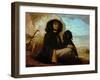 Self-Portrait with Black Dog-Gustave Courbet-Framed Giclee Print