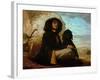 Self-Portrait with Black Dog-Gustave Courbet-Framed Giclee Print