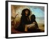 Self-Portrait with Black Dog-Gustave Courbet-Framed Giclee Print