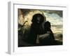 Self-Portrait with Black Dog-Gustave Courbet-Framed Giclee Print