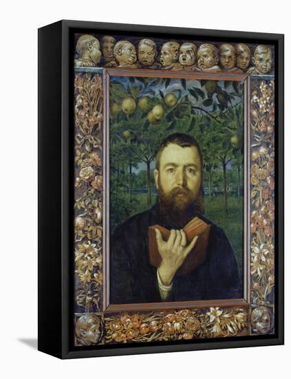 Self Portrait with Book, 1880-Hans Thoma-Framed Stretched Canvas