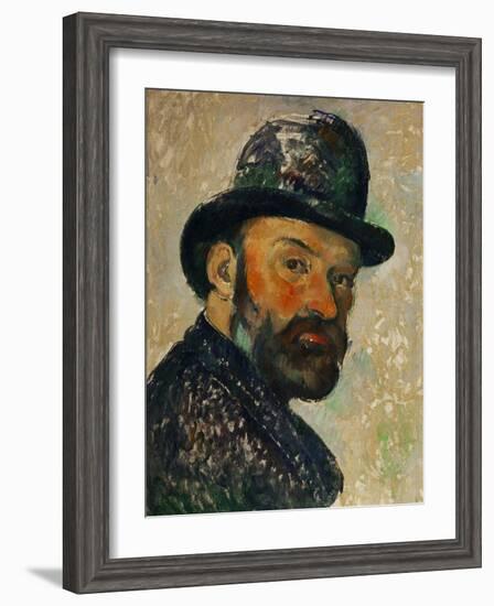 Self-Portrait with Bowler Hat (Sketch), 1885-1886-Paul Cézanne-Framed Giclee Print