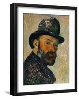 Self-Portrait with Bowler Hat (Sketch), 1885-1886-Paul Cézanne-Framed Giclee Print