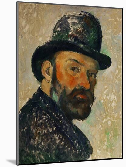 Self-Portrait with Bowler Hat (Sketch), 1885-1886-Paul Cézanne-Mounted Giclee Print