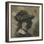 Self Portrait with Cap of Feathers and a Whitecollar-Rembrandt van Rijn-Framed Giclee Print