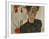 Self-Portrait with Chinese Lantern and Fruits-Egon Schiele-Framed Giclee Print