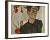 Self-Portrait with Chinese Lantern and Fruits-Egon Schiele-Framed Giclee Print