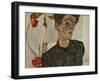 Self-Portrait with Chinese Lantern and Fruits-Egon Schiele-Framed Giclee Print