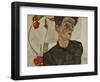 Self-Portrait with Chinese Lantern and Fruits-Egon Schiele-Framed Giclee Print