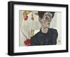 Self-Portrait with Chinese Lantern Plant-Egon Schiele-Framed Giclee Print