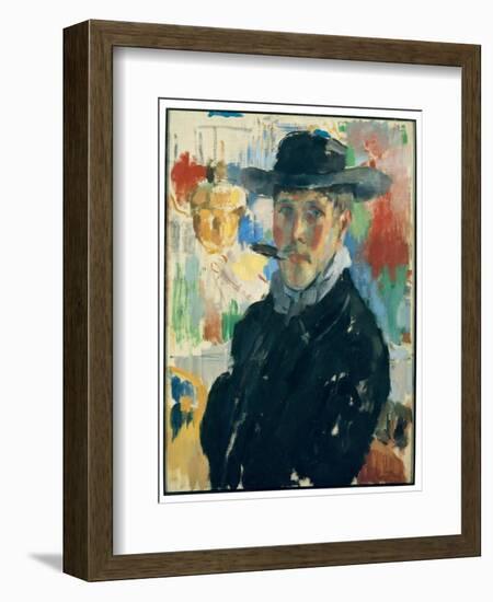 Self Portrait with Cigar, 1913 (Oil on Canvas)-Rik Wouters-Framed Giclee Print